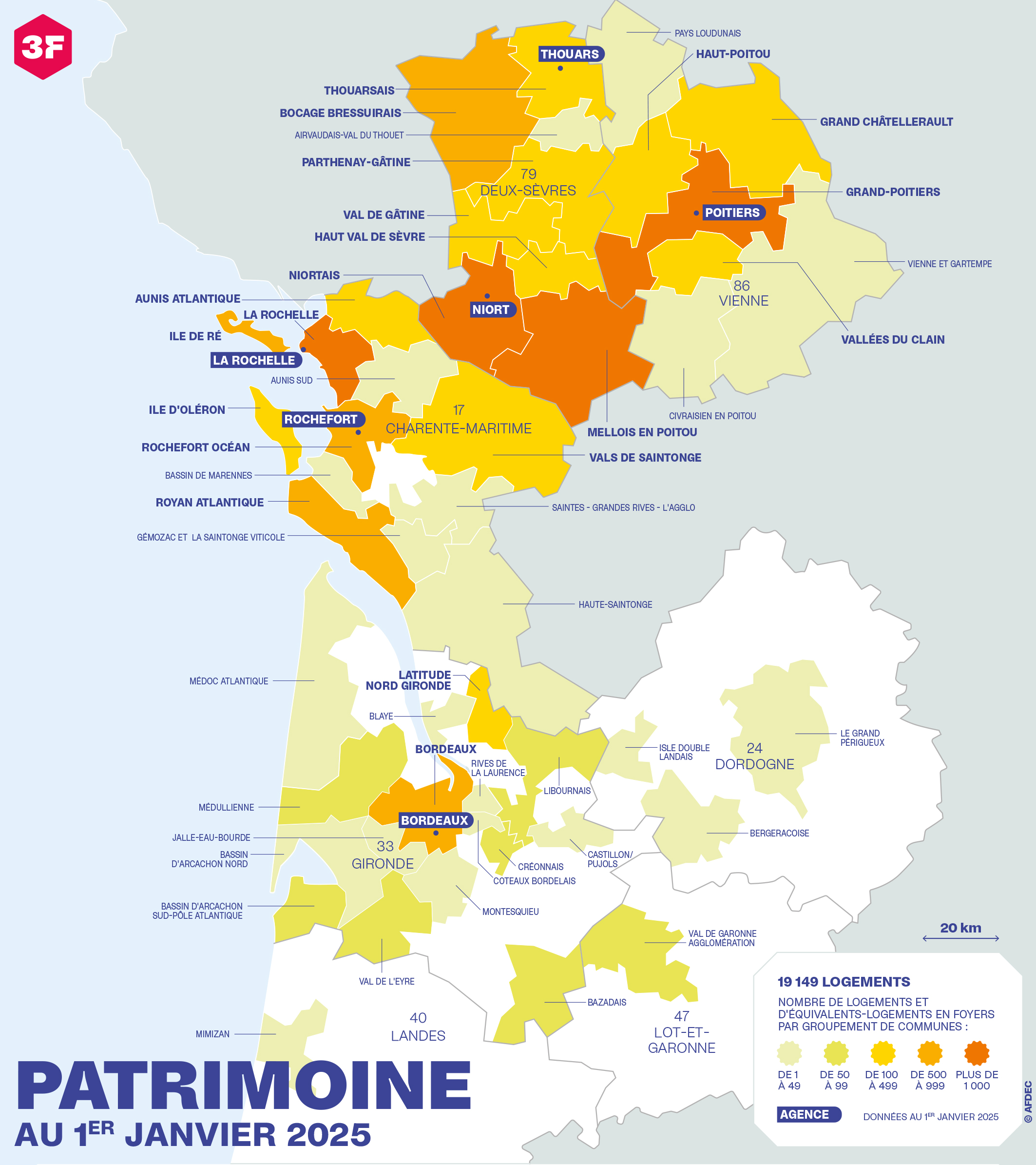 Carte du patrimoine d'IAA au 1er janvier 2021