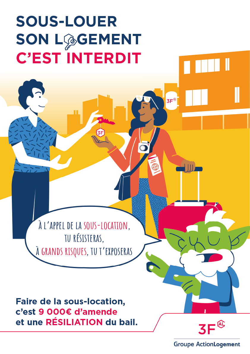 sous-location interdite : l'affiche