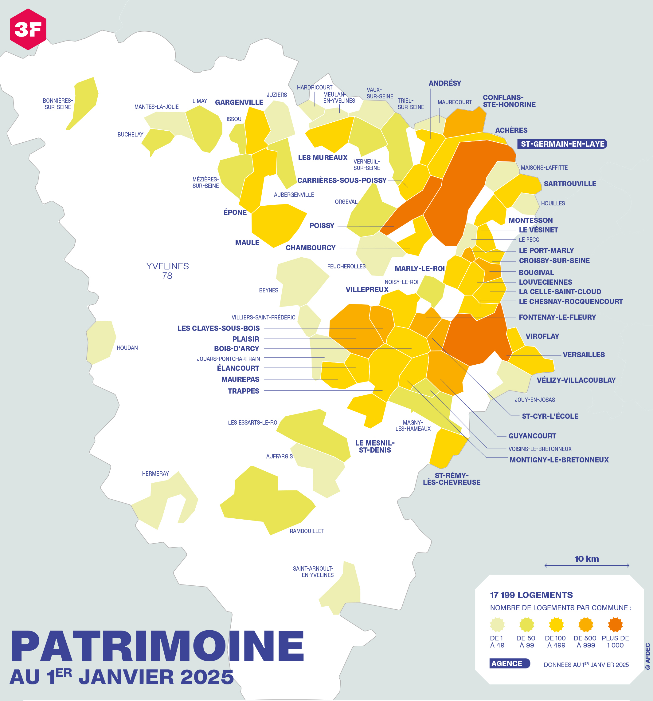 Carte du patrimoine 3F des Yvelines