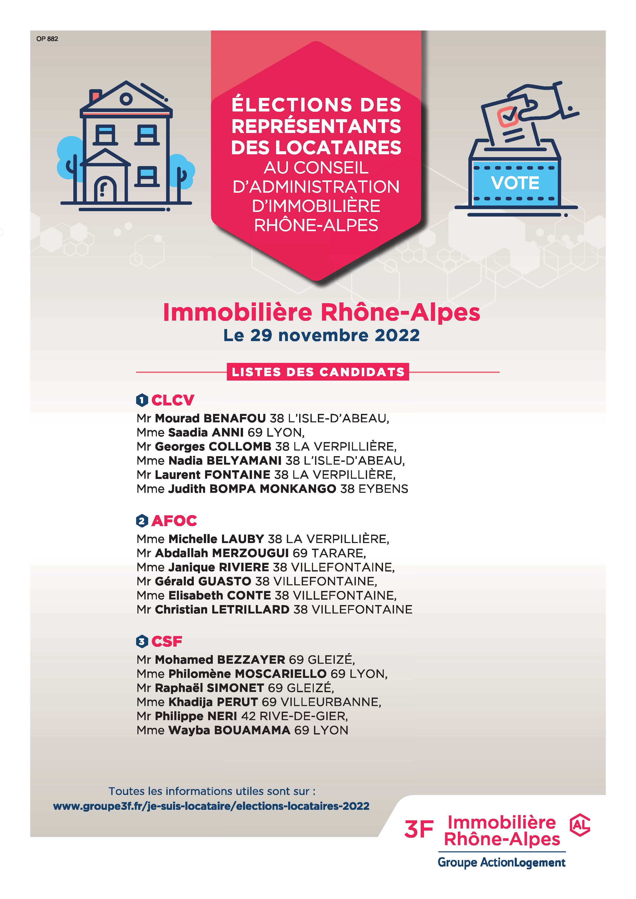 Liste des candidats