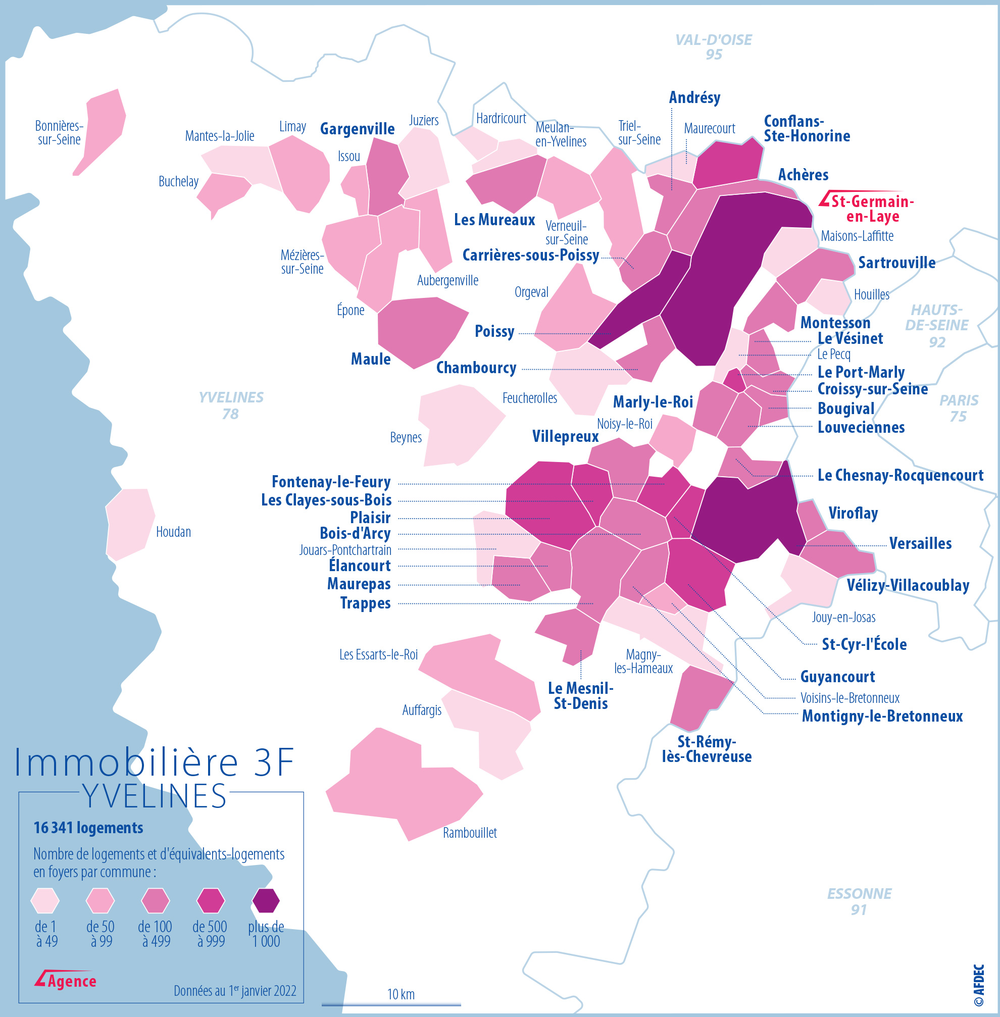 Carte du patrimoine 3F des Yvelines