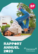 Couverture du rapport d'activité 2023 de Clairsienne (Groupe 3F)