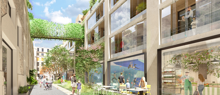 Perspective du « Passage Partagé », programme d'Immobilière 3F dans le 11e arrondissement de Paris