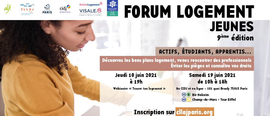 Affiche du 9e Forum du logement jeunes de Paris