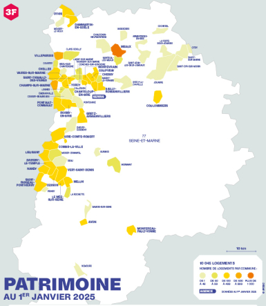 Carte du patrimoine de 3F Seine-et-Marne
